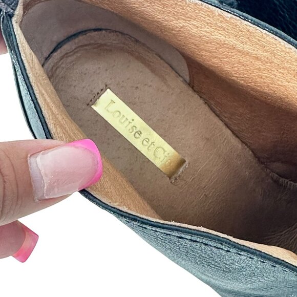 Louise Et Cie Womens SZ 8.5M High Heeled Black Leather Ankle Booties - Picture 5 of 16